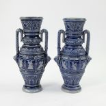 Pair of German Westerwald vases in stoneware Grès