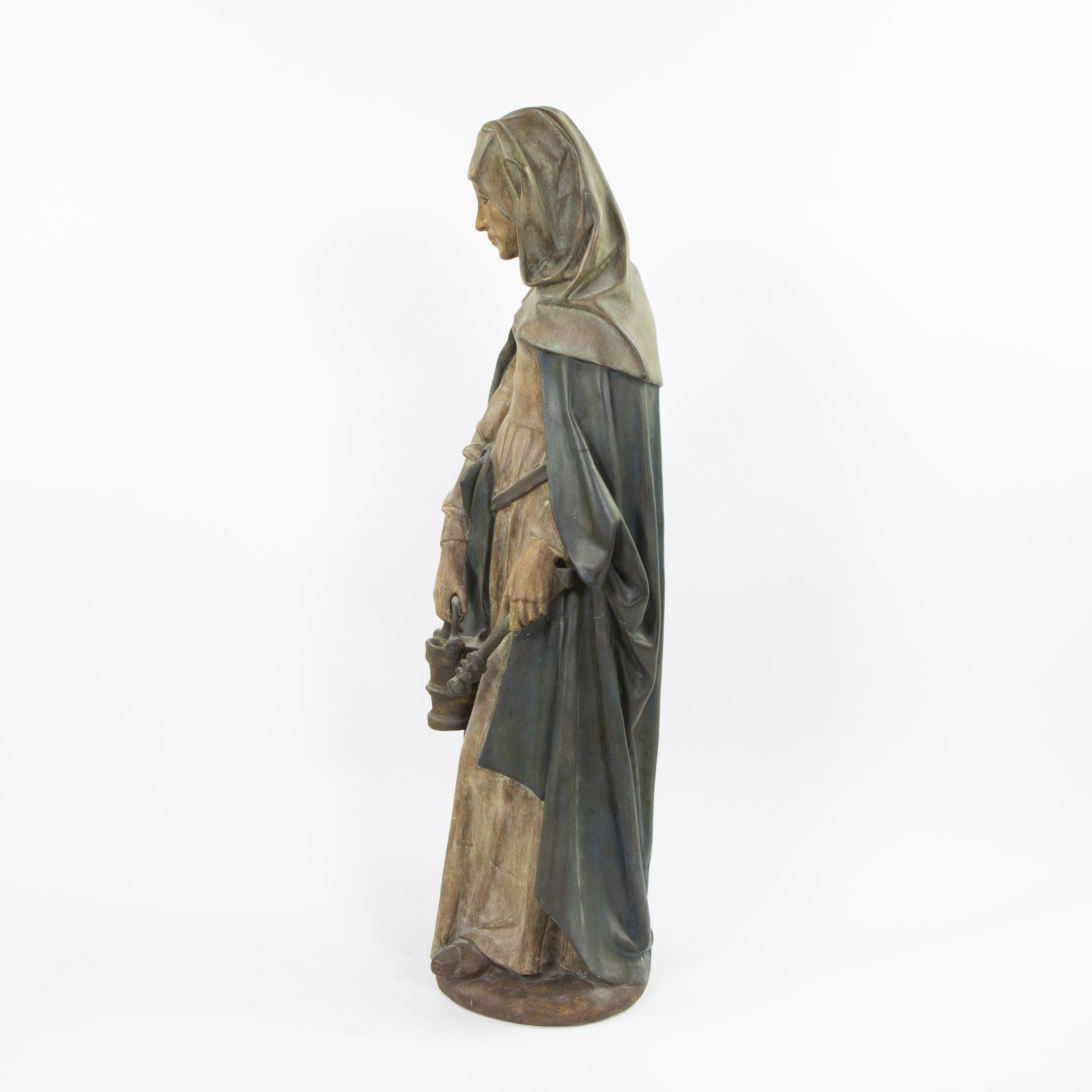 Saint Martha patinated plaster 19th century - Bild 2 aus 4