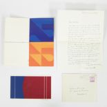 Collection card by Jo Delahaut 12/150 , Victor Noël 2/20 and letter by René Guiette 1967)