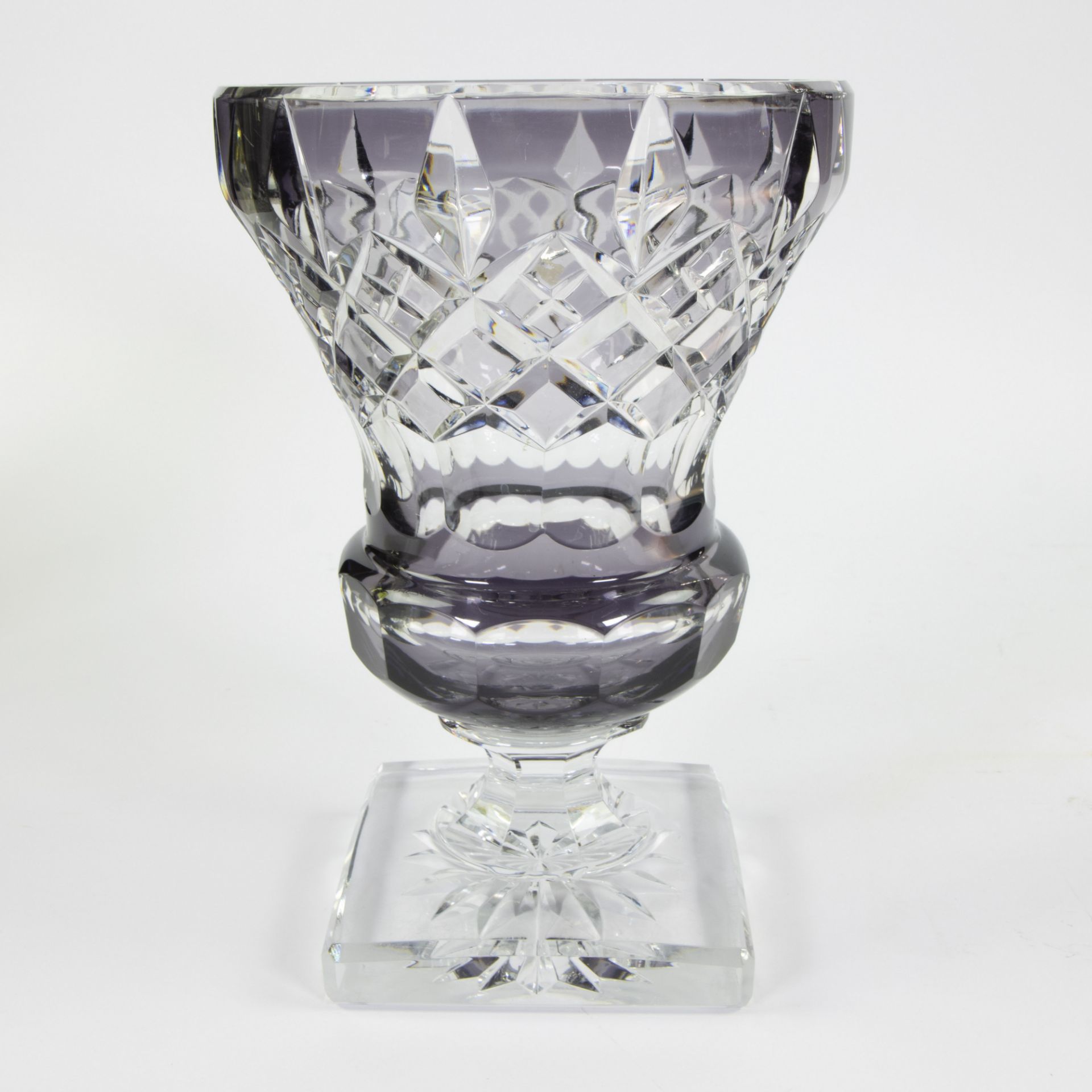 Val Saint Lambert purple crystal vase model Thessalie - Bild 4 aus 5