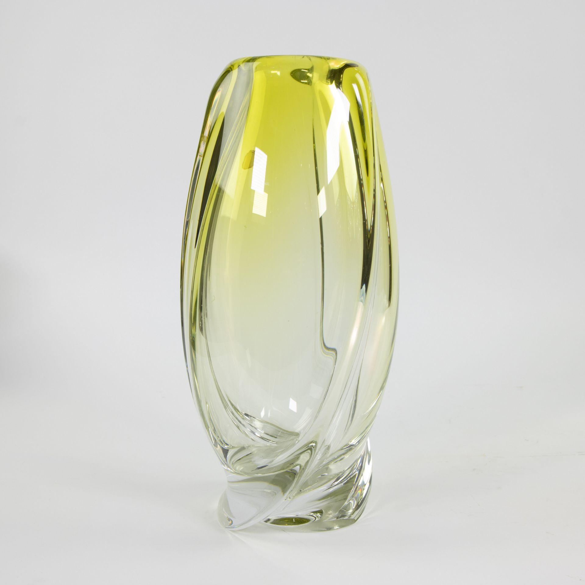 VSL yellow crystal vase 1960s