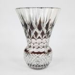 Val Saint Lambert brown crystal vase, Charles Graffart 1956, signed on the bottom