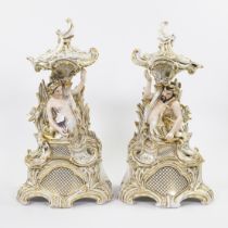 Pair of Vieux Paris porcelain statues Neptune and Amphitrite