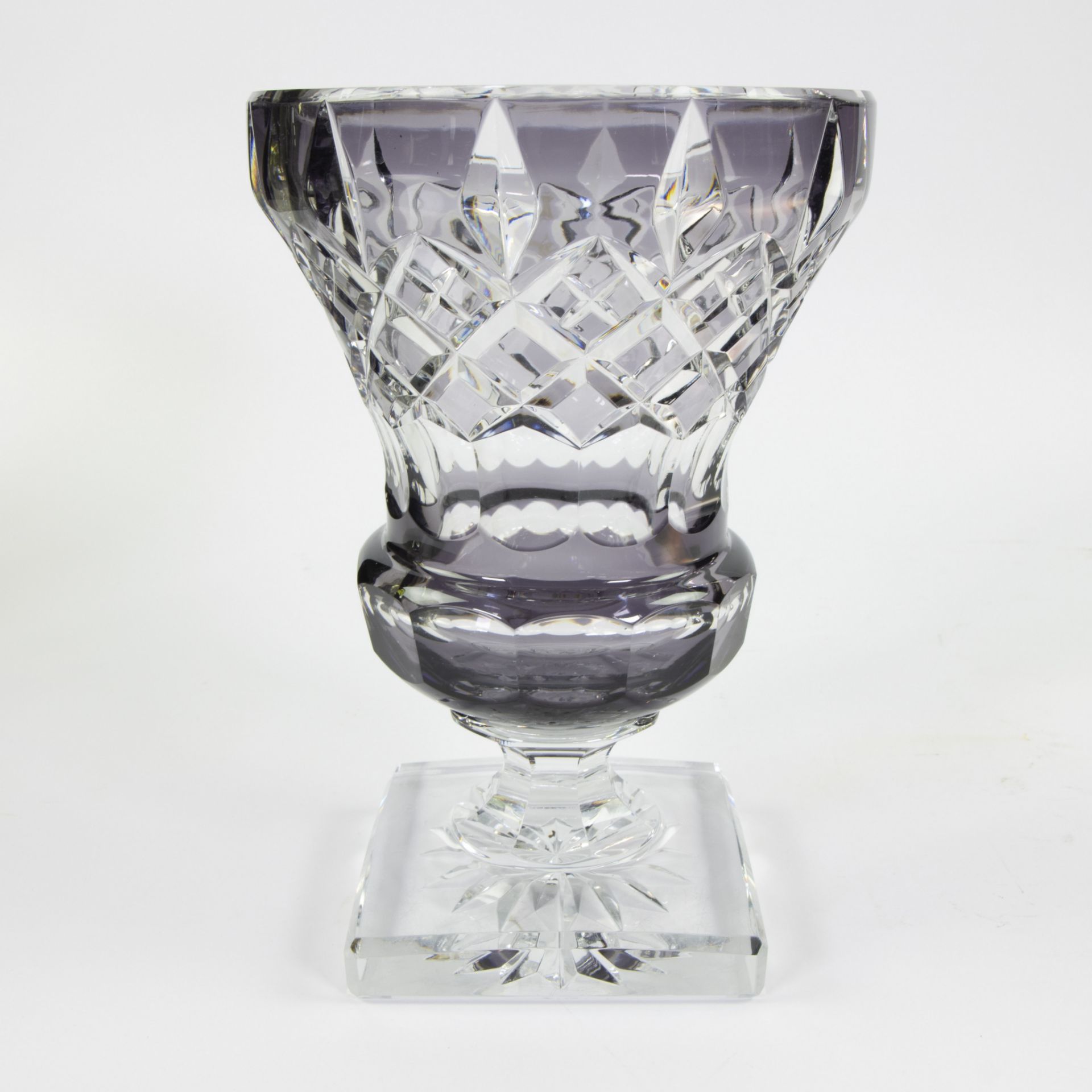 Val Saint Lambert purple crystal vase model Thessalie - Bild 2 aus 5