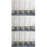 Lot of 12 white Vico Magistretti Golem dining chairs Poggi 1969