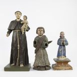 3 folklore statues Spanish 18th/19th century