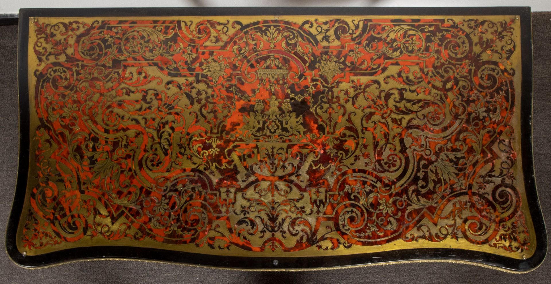 Game table Napoleon III with boulle marquetry with turtle and copper and decorated with bronze ornam - Image 3 of 6