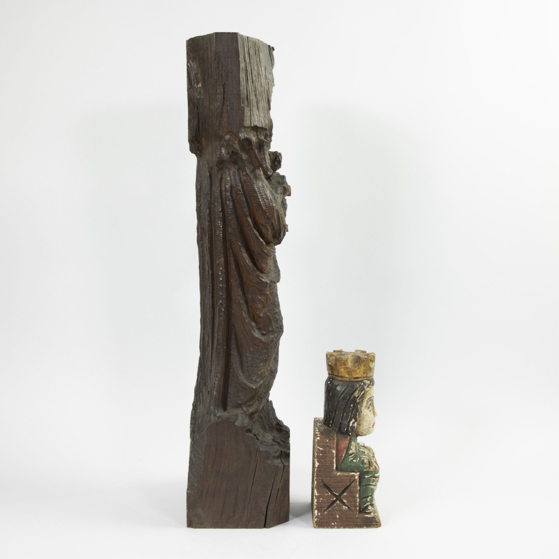 Collection of decorative folk statue and madonna with child - Image 4 of 4