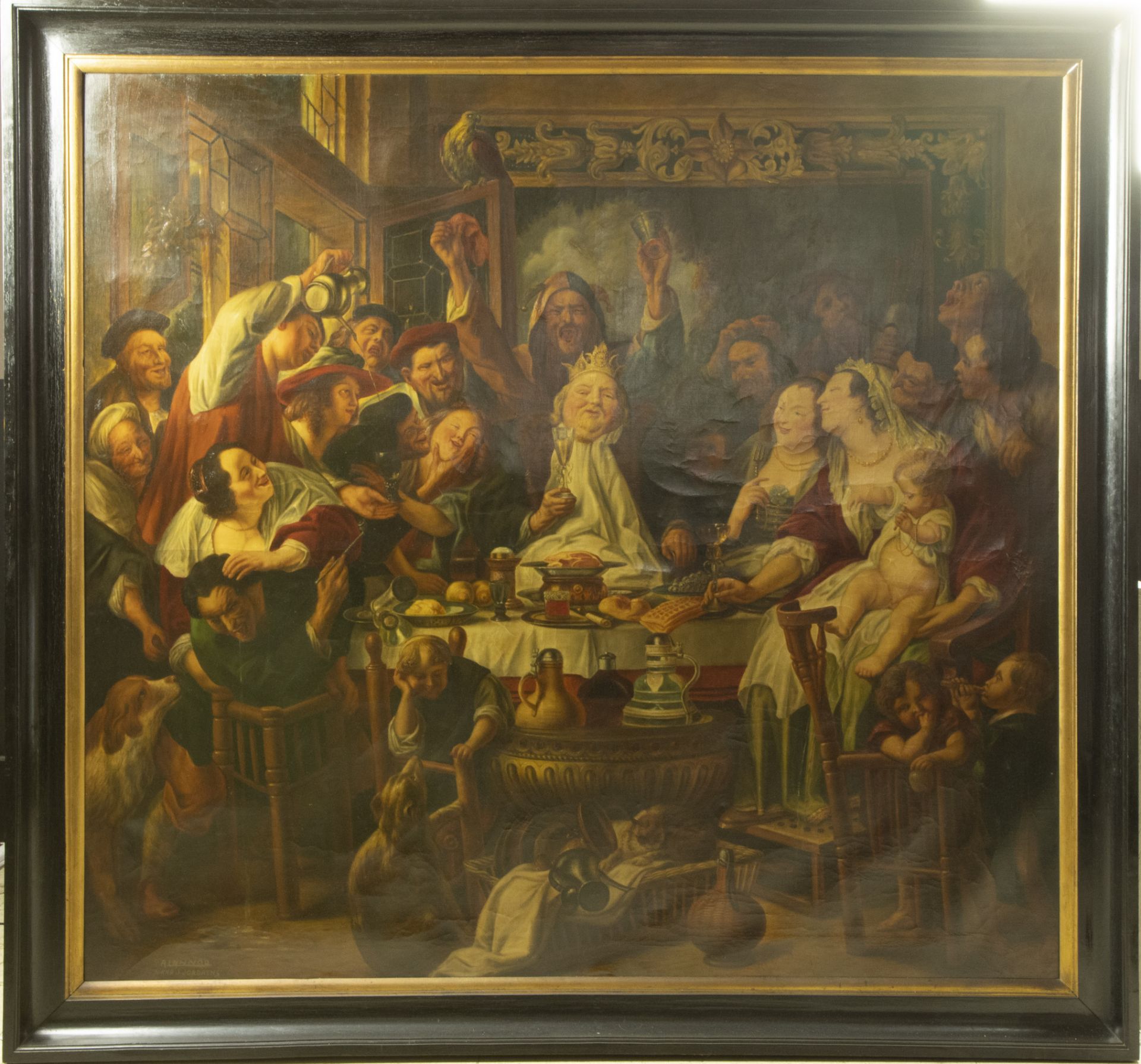 The king drinks to Jacob Jordaen's, oil on canvas, signed A Lannoo - Bild 2 aus 4