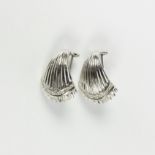 Pair of white gold earrings with diamonds 18Kt, 14 grams