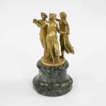 Gilt bronze of the 3 Graces on a marble base, not signed.