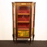 Display cabinet with marble top and bronze mounts