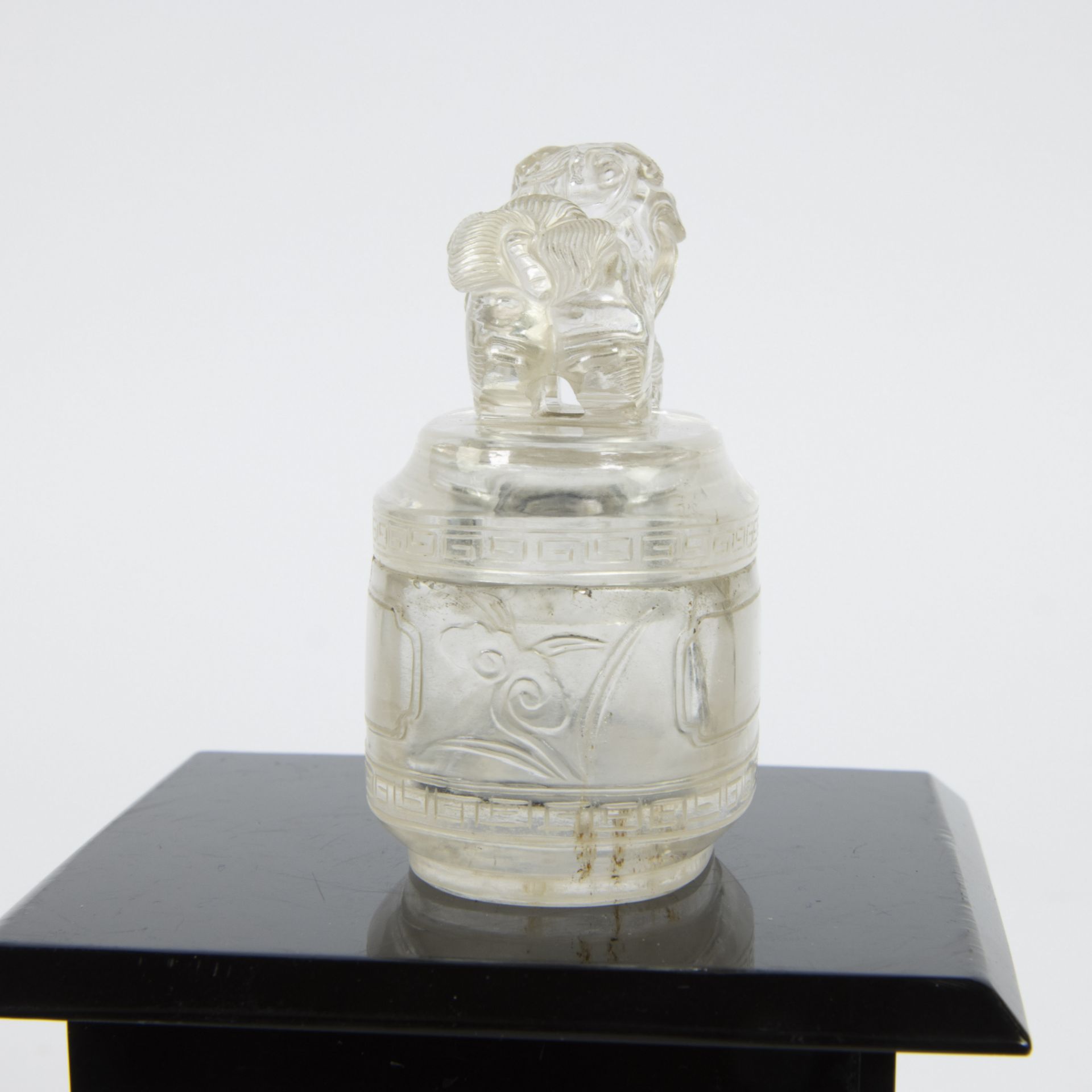 Rock crystal lidded jar with Chien Pho, Chinese Qing 1800-1820 - Bild 6 aus 6