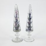 2 conical glass paperweight Herbatte Namur, circa 1900