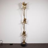 Brass heron floor lamp by L. Galeotti for L'originale, 1970s