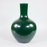 Chinese Tianqiuping apple green glazed vase, 20th C