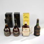 4 bottles of Cognac Napoleon, Réau and Scoth Whiskey Angus Mc Neil