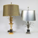 2 Hollywood Regency palmier table lamps from Boulanger, Belgium, 1970s