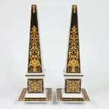 VERSACE by ROSENTHAL, pair of BAROCCO obelisk with opulent and filigree acantus motifs