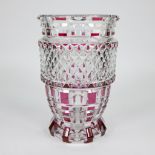 Val Saint Lambert Art Deco crystal vase with sleek geometric cut