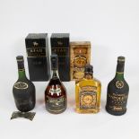 4 bottles of Cognac Napoleon, Réau and Glen Turner Pure Malt