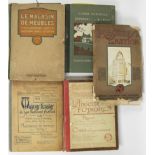 Lot of old books including Le magasin de meubles, Maisons Rurales 1915, Gand et le pays envirannent