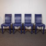 4 Vitra chairs model Philipp Starck Louis "20 in the color blue/purple with aluminum steel rear legs