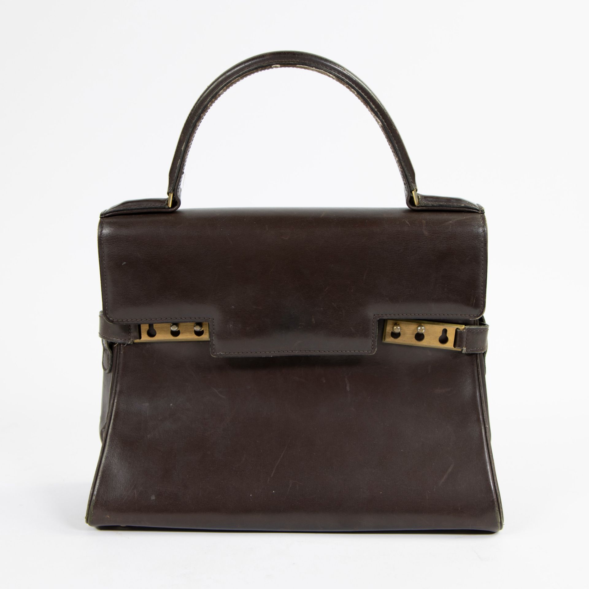 Delvaux Tempête MM Brown Calf Leather Handbag