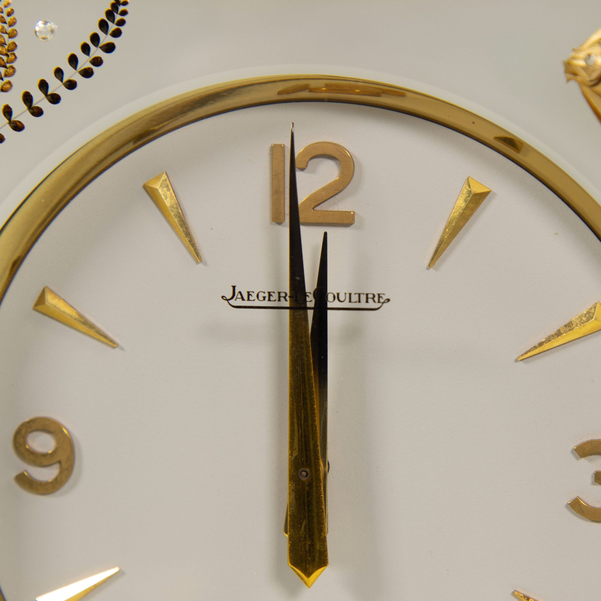 A stunning and rare Jaeger LeCoultre Mid Century Atmos Clock Marina Model, gilt brass and lucite - Image 2 of 6