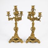 Pair of Louis XVI bronze gilt candlesticks