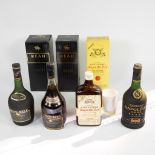 4 bottles of Cognac Napoleon, Réau and Scoth Whiskey Angus Mc Neil