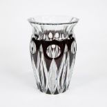 Val Saint Lambert Art Deco brown crystal vase