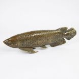 Brown patinated very fine cast bronze Japanese fish