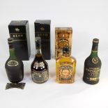 4 bottles of Cognac Napoleon, Réau and Glen Turner Pure Malt