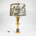 Large pineapple table lamp in brass from Maison Charles, 1970s