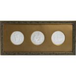 ROYAL COPENHAGEN frame with 3 plaques in biscuit/porcelain