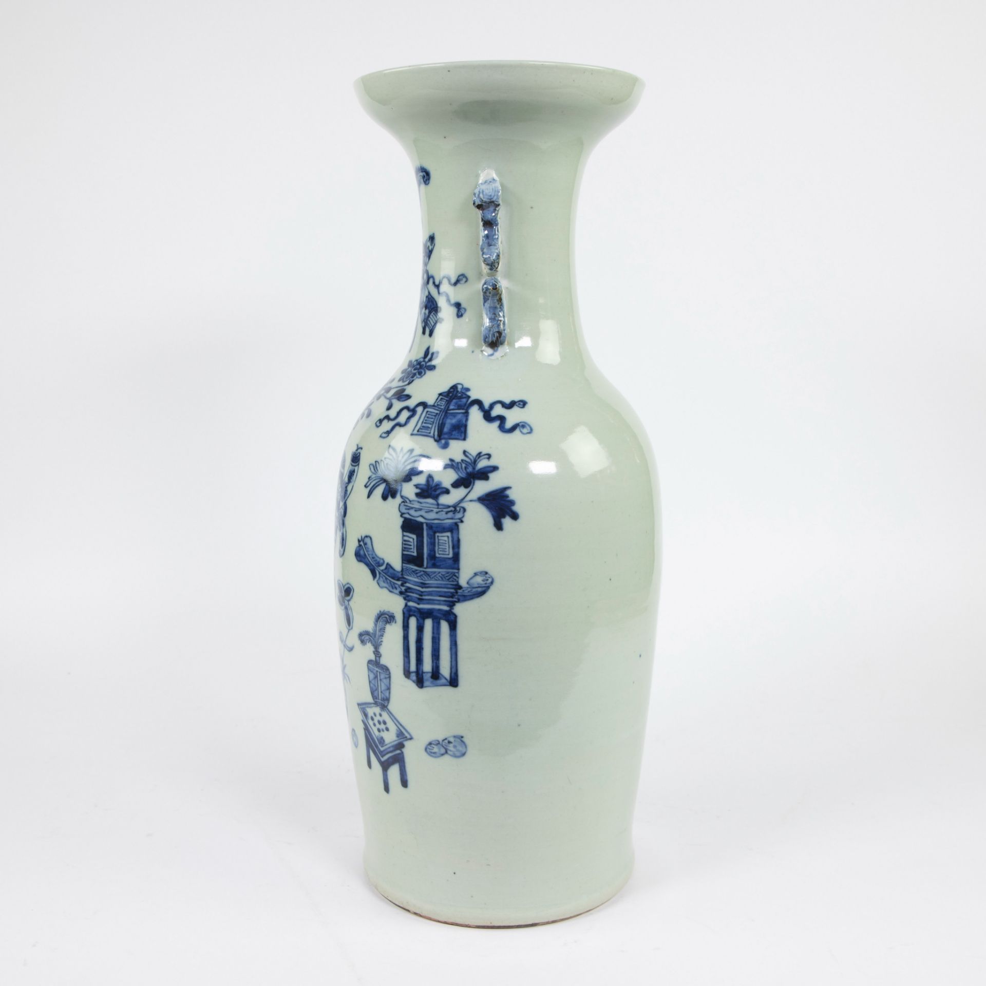 3 Chinese celadon vases late 19th century - Image 3 of 11