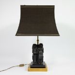 Table lamp Egyptian decor on brass base
