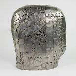 Jos Jacobs (Hasselt), sculpture of a head in stainless steel, signed and dated 2004.