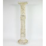 White Light Black Veined Marble Column Column