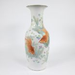 Chinese vase decorated with fish and calligraphy, marked Tongzhi