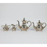 Silver coffee and tea set, Southern European, silver 925, 1950 grams