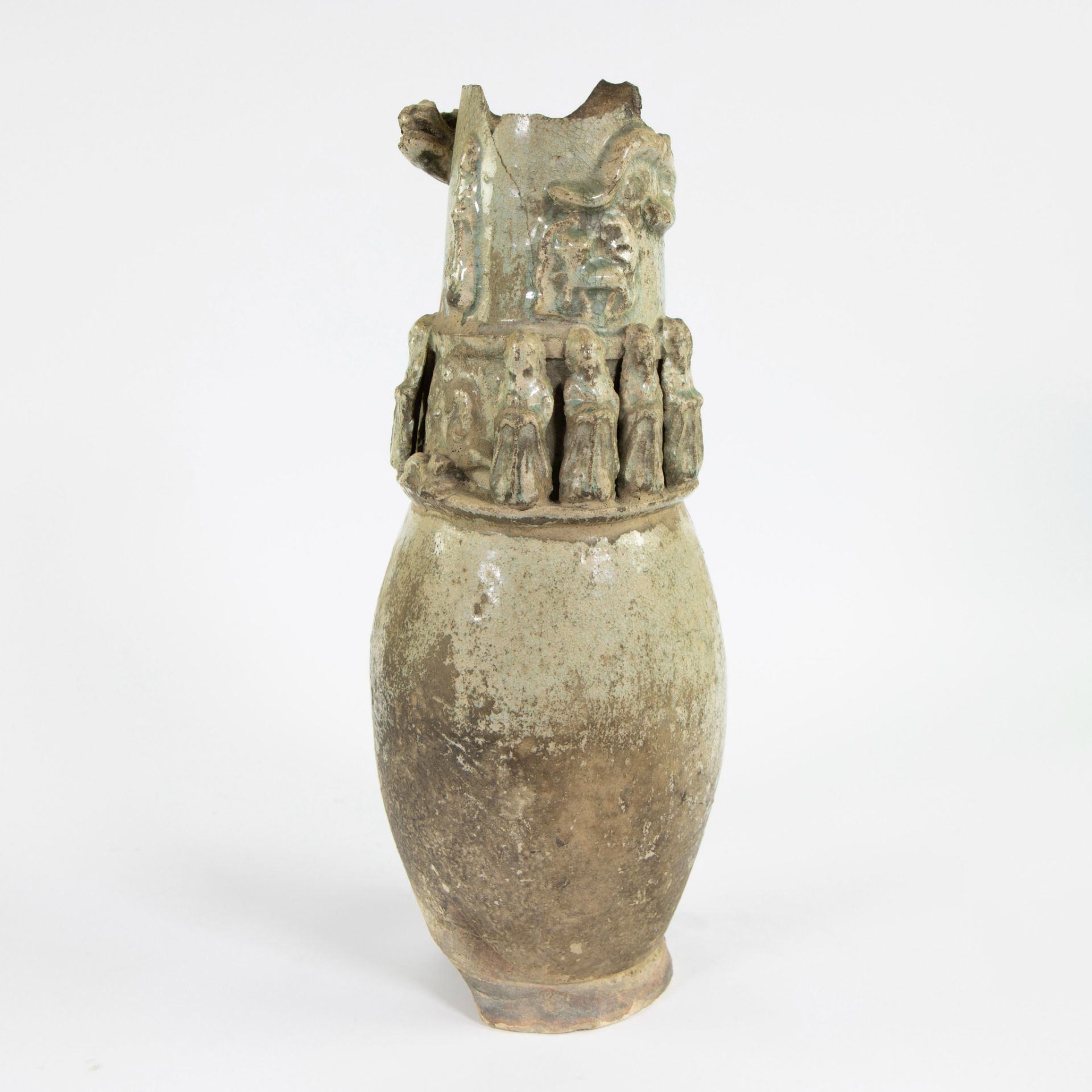 Chinese tomb vase in glazed earthenware, presumably 6th century - Image 2 of 5