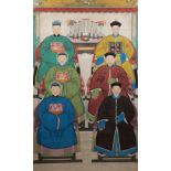 Ancestor portrait painted on canvas Imperial family Ming Dynasty, 1st half 19th century