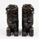 Wooden Foo dogs, Chinese 19th century