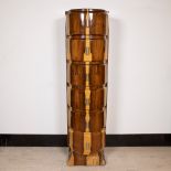 Art Deco cylinder chest of drawers with tropical veneer wood