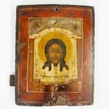 Orthodox icon The mandylion, Christ face on canvas, late 19th century