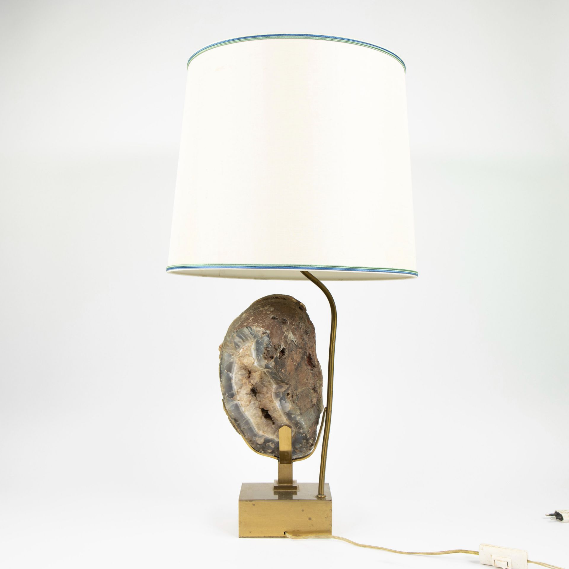 Willy Daro Brass lamp with geode - Image 3 of 3