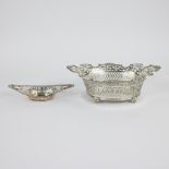 Fine elaborated silver fruit basket Holand silver 835 and candy dish German, 760 grams