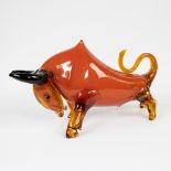 Murano large bull in colored glass